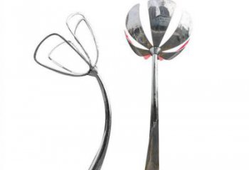 百合花雕塑承接，景區案例，不銹鋼百合花雕塑定制廠家