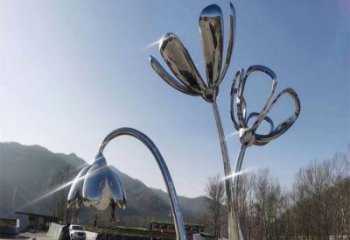 百合花雕塑供求，露天雕塑，標準不銹鋼百合花雕塑公司