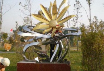 廣場(chǎng)菊花雕塑批發(fā)，廣場(chǎng)系列，菊花雕塑定價(jià)