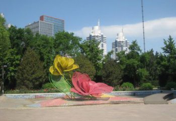 鏤空月季花雕塑