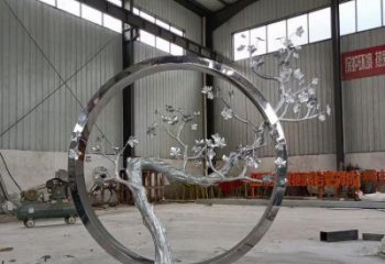 梅花雕塑精品，白鋼構件，別墅梅花雕塑供求