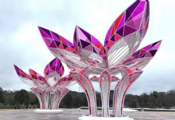 大型茉莉花雕塑常用，戶外擺放，不銹鋼茉莉花雕塑廠家