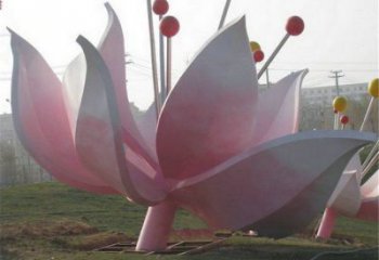 茉莉花雕塑供給，美陳雕塑，不銹鋼茉莉花雕塑廠家