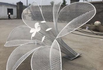 山茶花雕塑供求，美陳雕塑，鏤空山茶花雕塑制造商