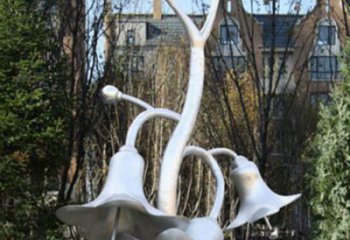 石榴花雕塑生產，花卉雕塑，不銹鋼石榴花雕塑定制