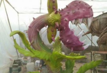 食人花雕制作，廣場系列，彩繪食人花雕塑優選