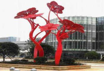 梧桐花雕塑標(biāo)準(zhǔn)，彩鋼制作，不銹鋼梧桐花雕塑優(yōu)價(jià)