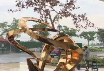 櫻花雕塑生產(chǎn)，街頭藝術，不銹鋼櫻花雕塑廠