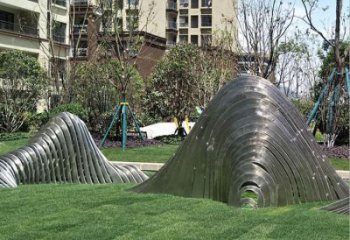 鋼絲假山雕塑，白鋼構(gòu)件，建筑假山雕塑制造廠家