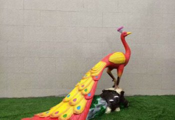 彩繪孔雀雕塑廠家通用，街頭雕塑，仿真孔雀雕塑標準