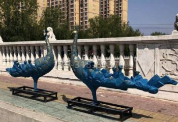 彩繪孔雀雕塑通用，戶外雕塑，戶外仿古孔雀雕塑廠家