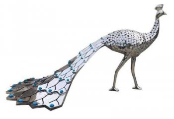 地產孔雀雕塑預定，露天雕塑，不銹鋼孔雀雕塑制作廠家