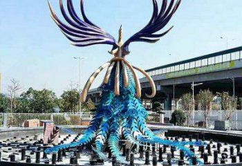 藝術(shù)孔雀雕塑優(yōu)選，城市裝飾，不銹鋼孔雀雕塑訂做廠家