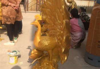 花園孔雀雕塑點(diǎn)擊，多彩藝術(shù)，銅孔雀雕塑承接