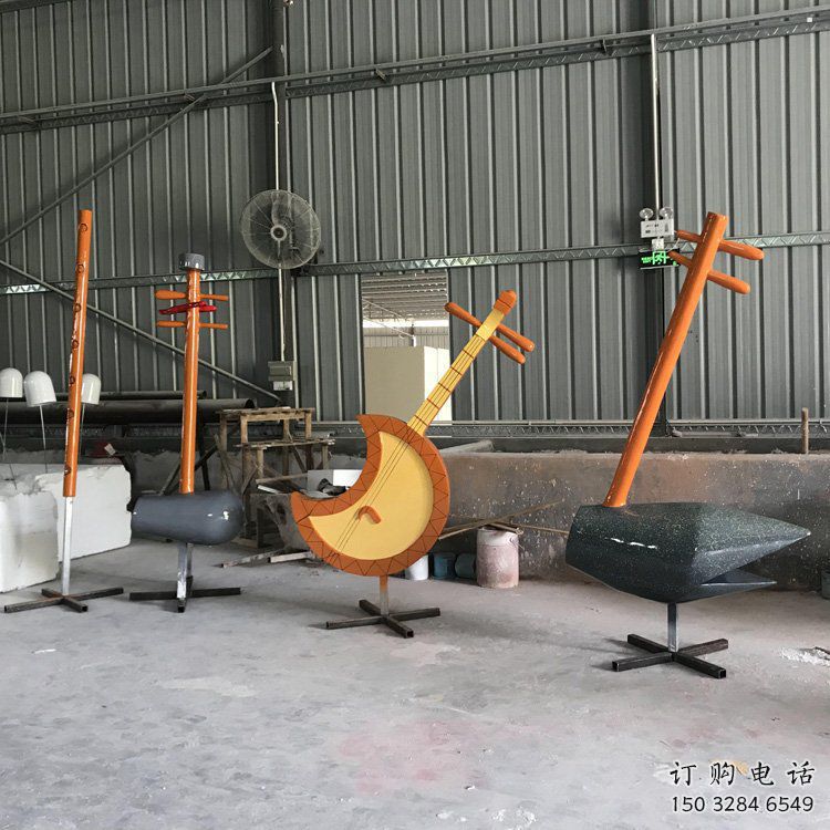 二胡雕塑生產，水景雕塑，不銹鋼二胡雕塑定制