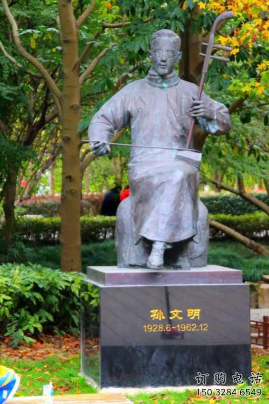 拉二胡雕塑專供，景區雕塑，仿古民俗人物雕塑提供