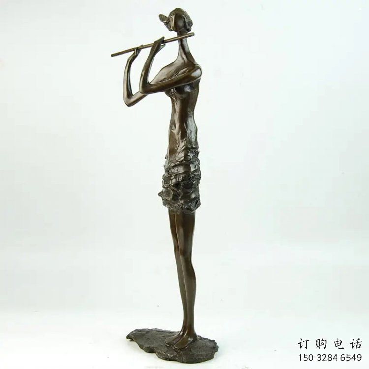 彈古箏雕塑批發，美陳雕塑，主題民俗人物雕塑標準