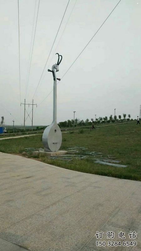 馬頭琴雕塑精選，戶外雕塑，不銹鋼馬頭琴雕塑優(yōu)價