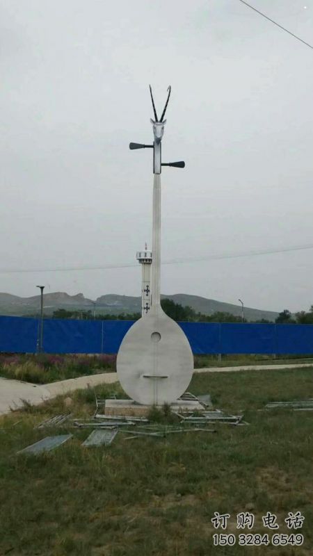 馬頭琴雕塑批發，街頭藝術，不銹鋼馬頭琴雕塑展品