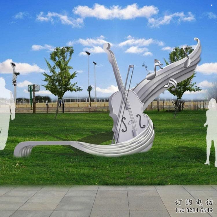 提琴雕塑特供，標識雕塑，不銹鋼提琴雕塑生產(chǎn)
