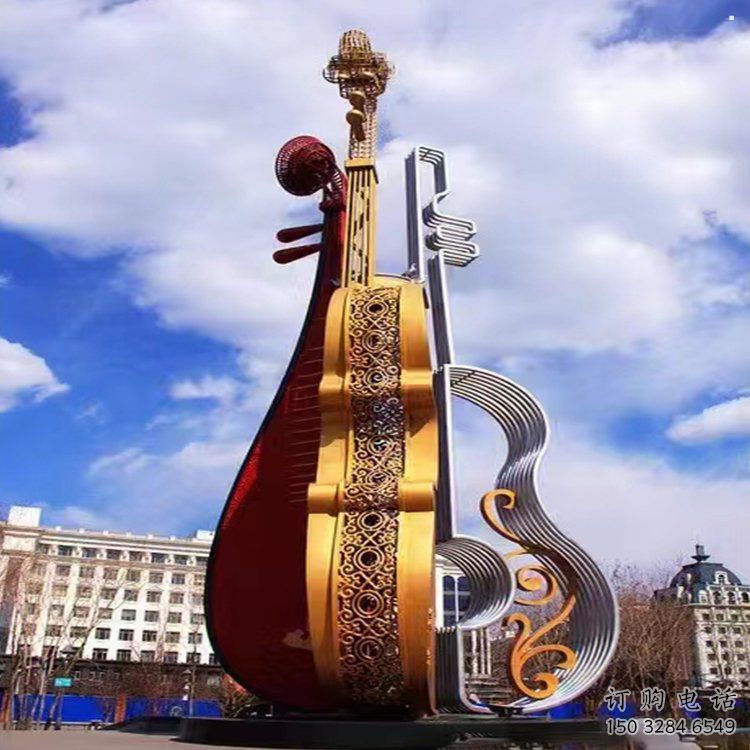 提琴雕塑特供，美陳雕塑，制造不銹鋼提琴雕塑優選