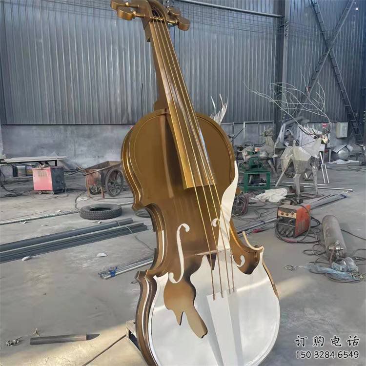 小提琴雕塑批發(fā)，地標(biāo)擺件，不銹鋼小提琴雕塑生產(chǎn)商