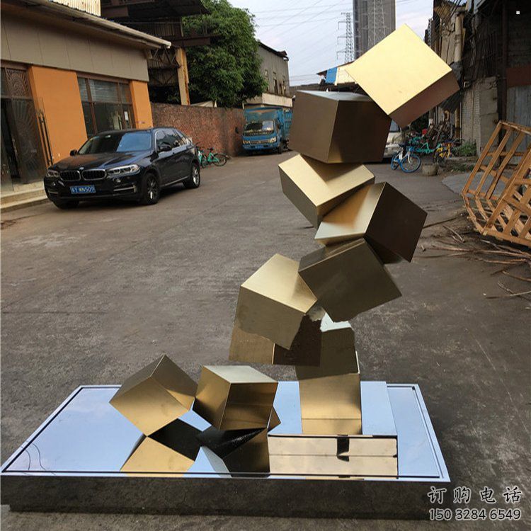 幾何體雕塑精選，美陳雕塑，不銹鋼幾何體雕塑訂做