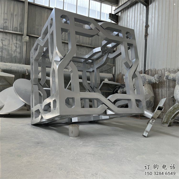 立方體雕塑特供，地標擺件，鏤空鏤空立方體雕塑選用