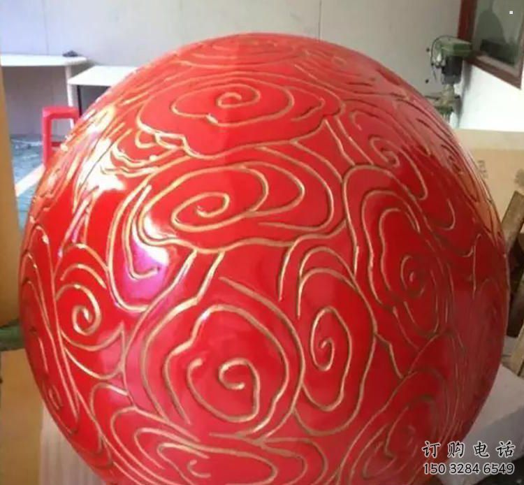鏤空球雕塑廠家，美陳雕塑烤漆鏤空球雕塑優選