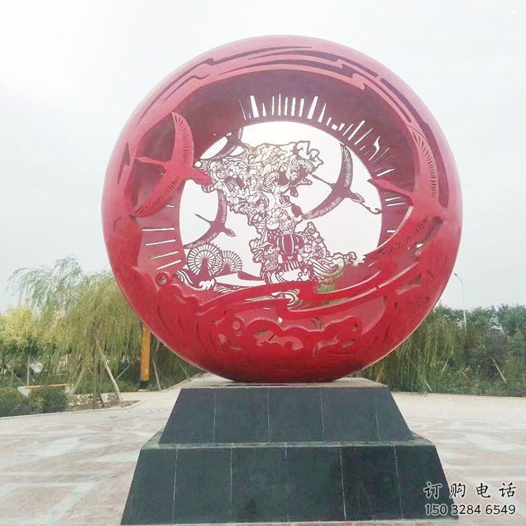 空心球雕塑定制，市標(biāo)雕塑，鏤空空心球雕塑定做廠家