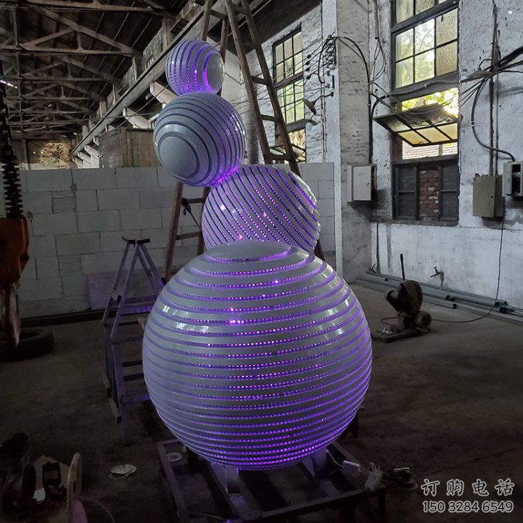 燈光球雕塑制作，公園小品，不銹鋼燈光球雕塑優選