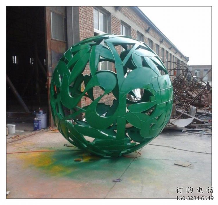 花紋球雕塑廠家，水景雕塑，不銹鋼花紋球雕塑觀賞型