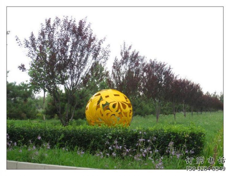 花紋球雕塑精選，小區雕塑，不銹鋼花紋球雕塑定做