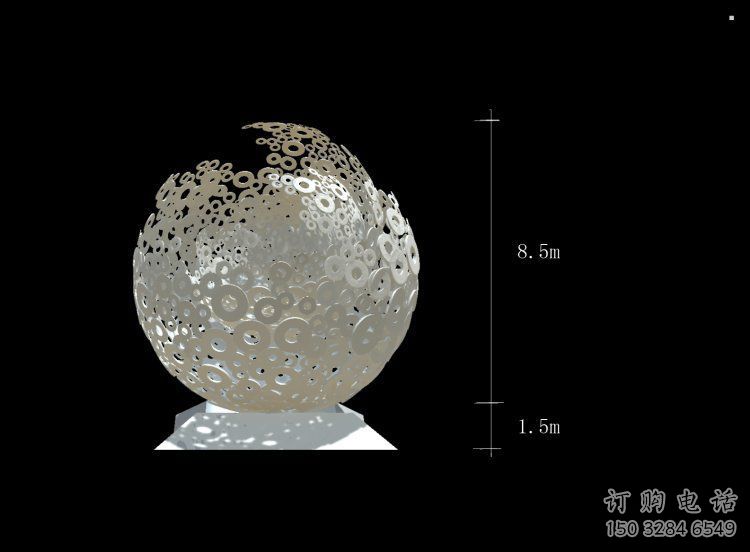 彩繪球形雕塑生產，景區案例，鏤空球形雕塑優選