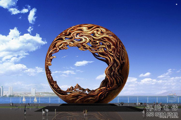 球形雕塑訂做，美陳雕塑，不銹鋼球形雕塑優(yōu)選