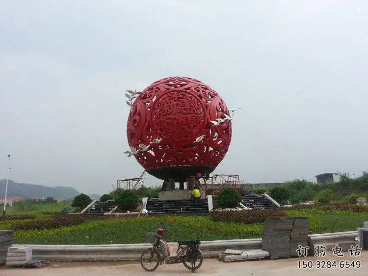 圓球雕塑廠家，廣場雕塑，烤漆圓球雕塑訂做