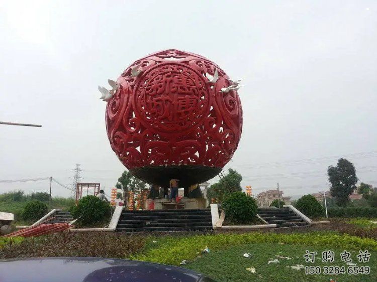 圓球雕塑服務商，街道標識，景觀烤漆圓球雕塑定制