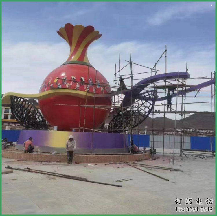 花瓶雕塑常用，景觀概念，玻璃鋼花瓶雕塑展品