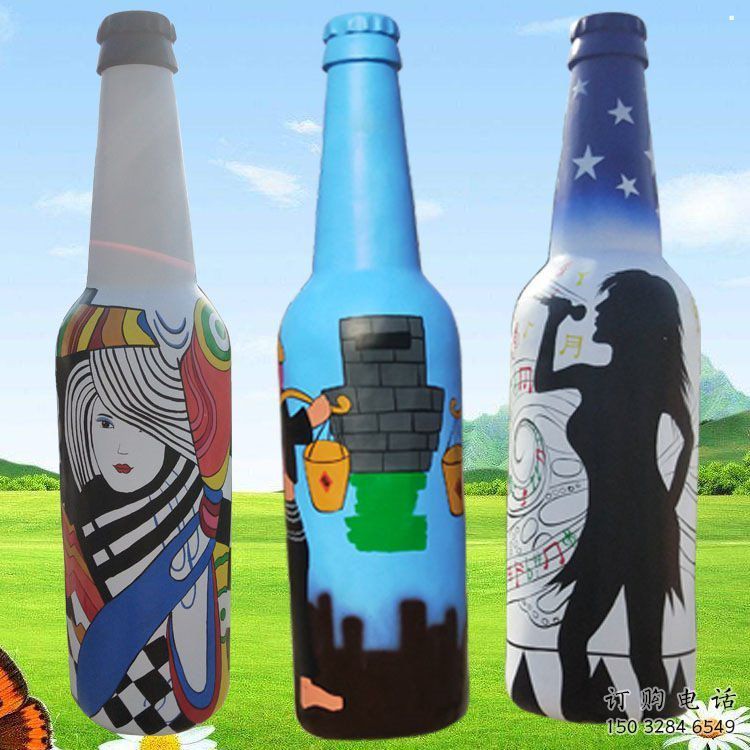 啤酒瓶雕塑供求，景區(qū)案例，景觀玻璃鋼啤酒瓶雕塑精選