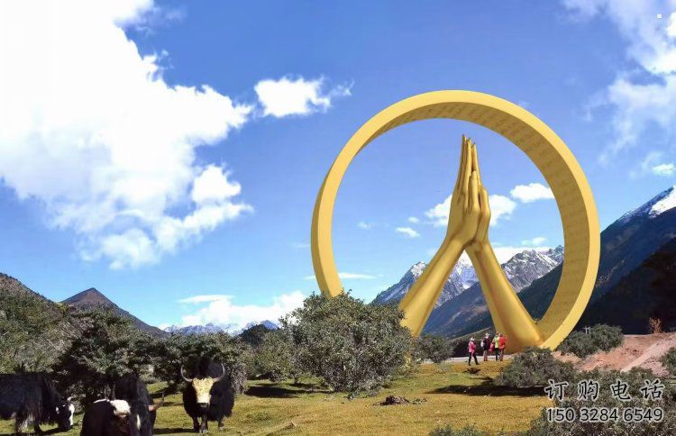 佛手雕塑常用，景觀概念，不銹鋼佛手雕塑廠家