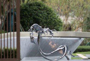 海浪雕塑觀賞型，露天雕塑，不銹鋼海浪紋雕塑訂做