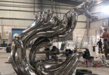 海浪紋雕塑制造商，抽象雕塑，不銹鋼海浪紋雕塑供給