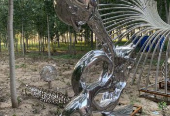 浪花雕塑制造，美陳雕塑，鏡面浪花天壺雕塑展品