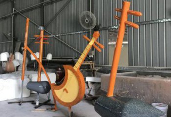 二胡雕塑優價，村標概念，不銹鋼二胡雕塑廠家精品