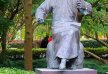 拉二胡雕塑專供，景區(qū)雕塑，仿古民俗人物雕塑提供