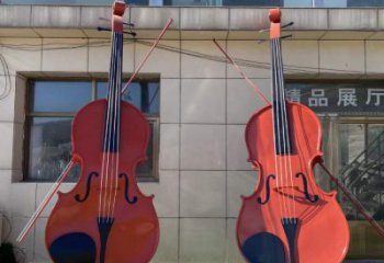 提琴雕塑定價，拉絲工藝，烤漆提琴雕塑制作