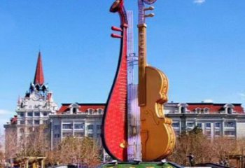 提琴雕塑供求，美陳雕塑，烤漆提琴雕塑制造