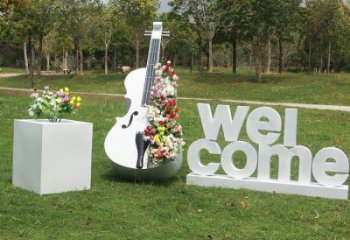 提琴雕塑承接，城市雕塑，不銹鋼提琴雕塑精品