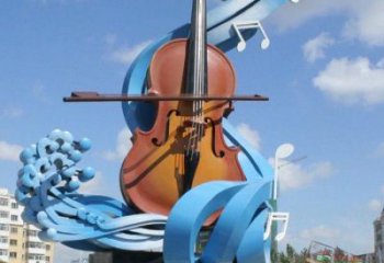 提琴雕塑精選，彩鋼制作，不銹鋼提琴雕塑標準