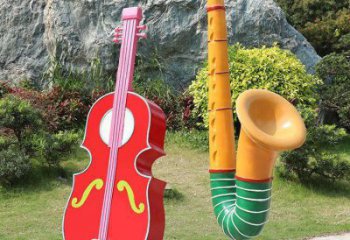 小提琴雕塑優(yōu)選，景區(qū)案例，抽象不銹鋼小提琴雕塑選用